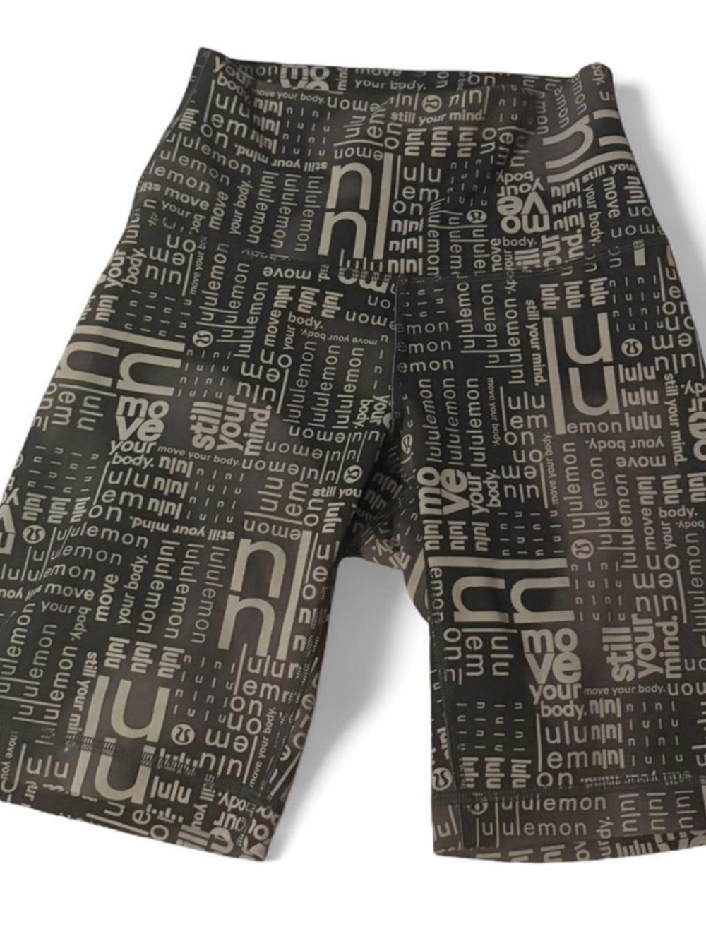 Lululemon Logo-Print Athletic Shorts in Black and gray
